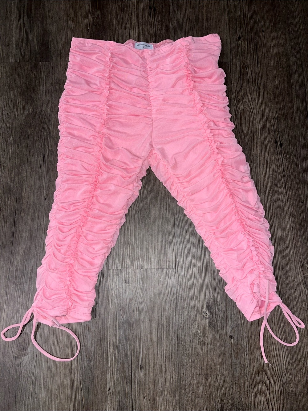 SHADES OF BLONDE x FESTIVAL Pink Ruched Stacked Pants